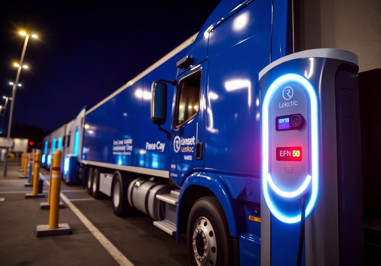 Rizon truck charging at fleet depot
